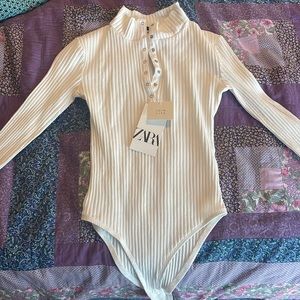 Zara nwt white body suit with long sleeves